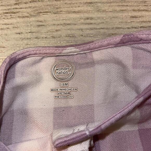 EUC Wonder Nation Purple Buffalo Check Plaid Prairie Style Dress Size 18 Months - Picture 4 of 6